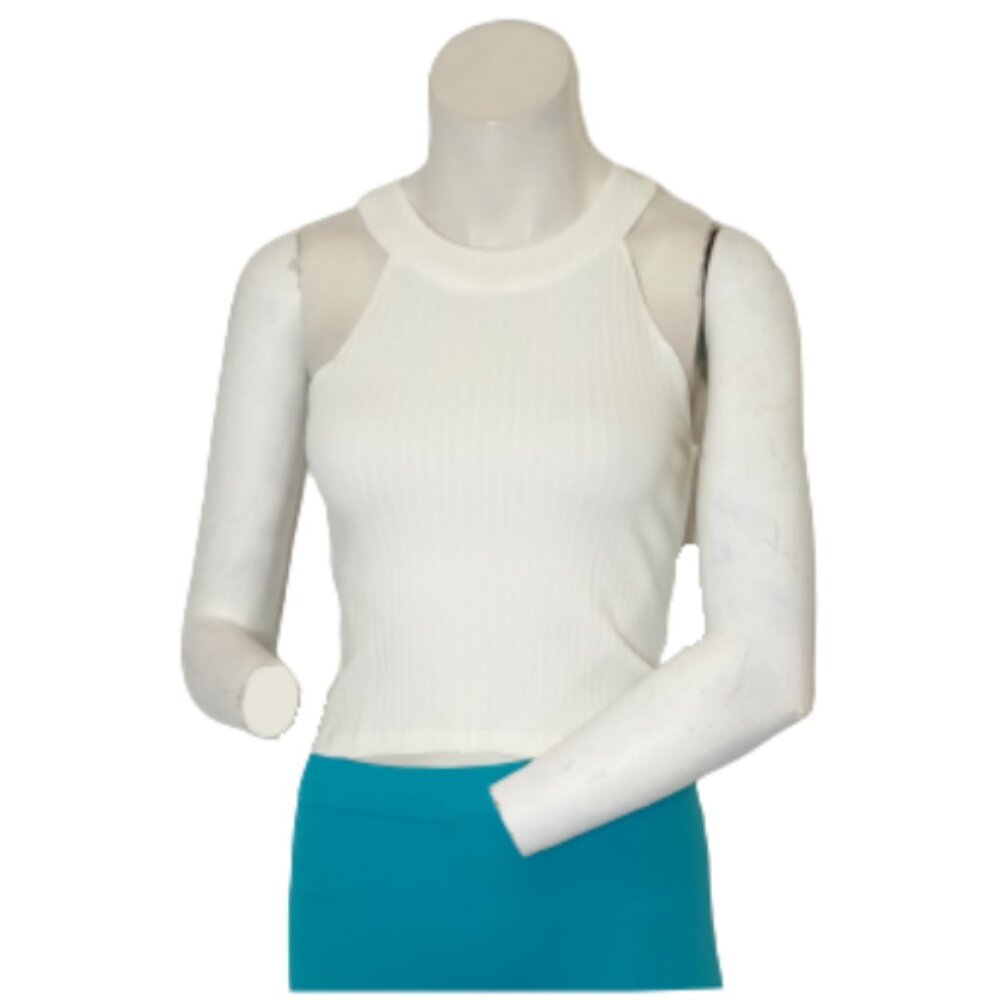 Women White Sleeveless Shirt